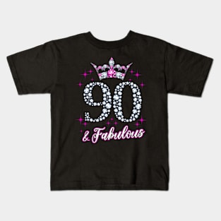 90 And Fabulous 1929 90Th Kids T-Shirt